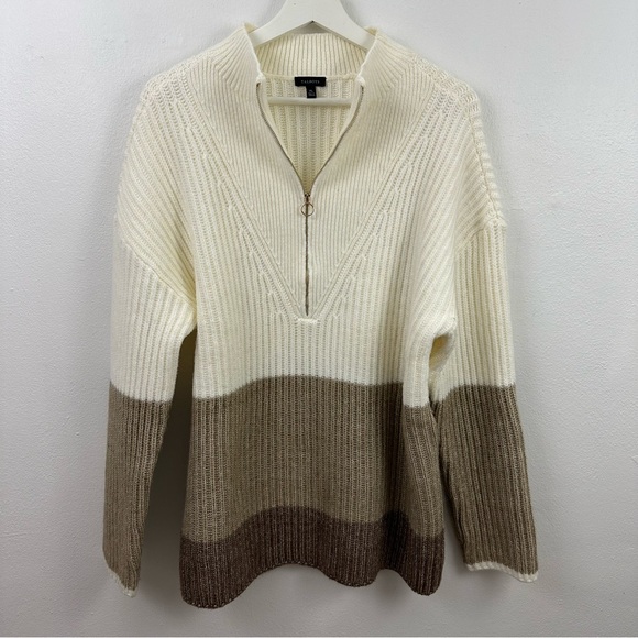 Talbots Colorblocked Striped Long Sleeve Sweater Women's Size XL - Picture 1 of 6